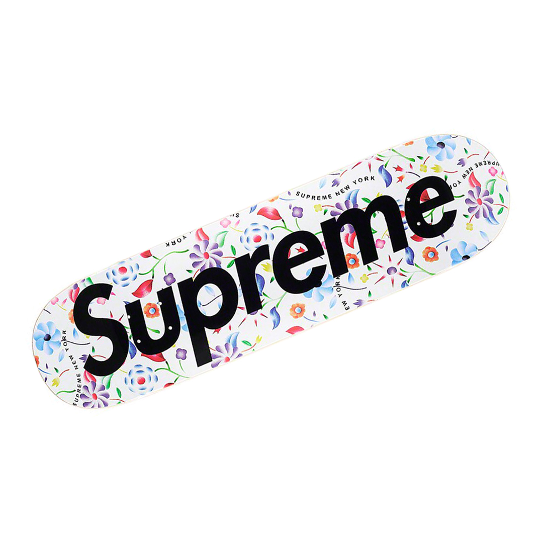 Supreme/Airbrushed Floral Skateboard 白 :: Good Luck